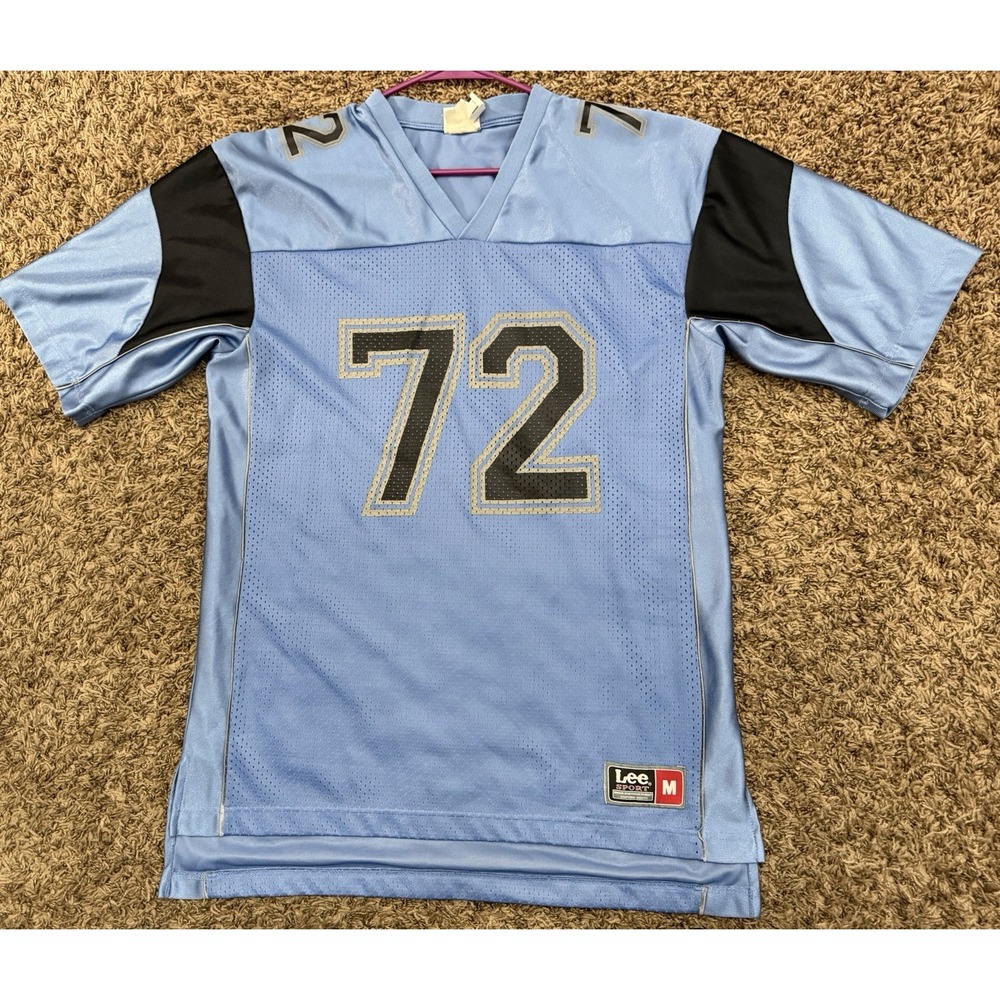 Lee Sport Football Jersey Light Blue Mesh 72 Stitched Numbers Loose Mens Medium